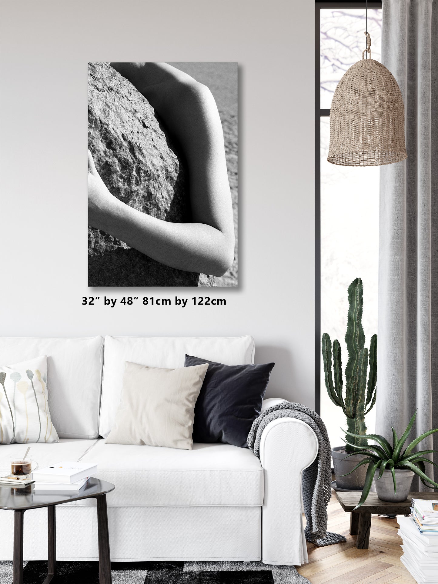 Desert Nude 1 | B n W Gloss Print | Art Nude Home Decor | Erotic Wall Art | Sexy Bedroom Decor | Gifts for Him | Nude Art Print | Erotic Art