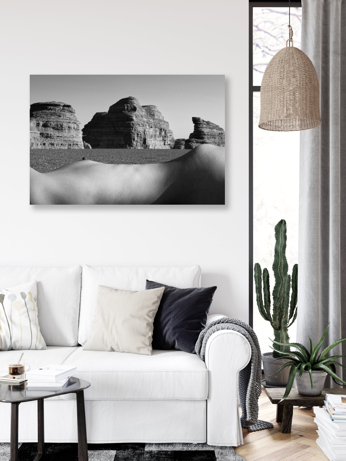 Desert Nude 3 B n W Gloss Print | Art Nude Home Decor | Erotic Wall Art | Sexy Bedroom Decor | Gifts for Him | Nude Art Print | Naked Woman