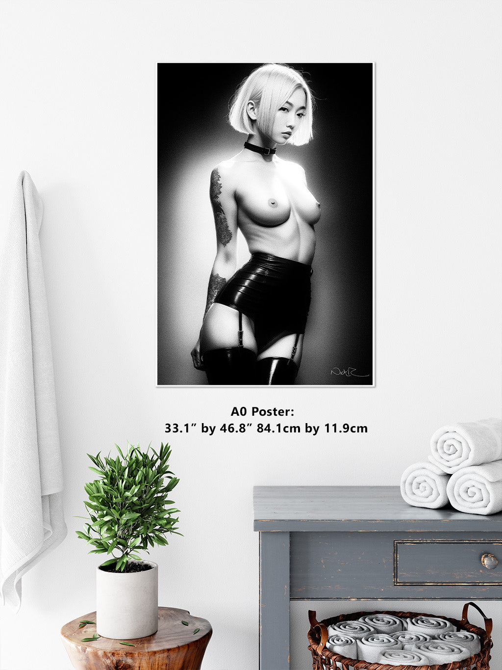 Kyoto Erito 3 - Gloss Print | Photography Girts | Naked Woman | Female Photos | Black N White Print | Black And White | Female Wall Art