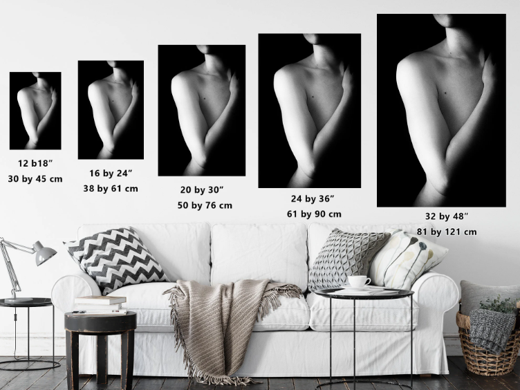 Contour Nude 9 - Gloss Print | Art Nude Home Decor | Erotic Wall Art | Sexy Bedroom Decor | Gifts for Him | Nude Art Print | Naked Woman