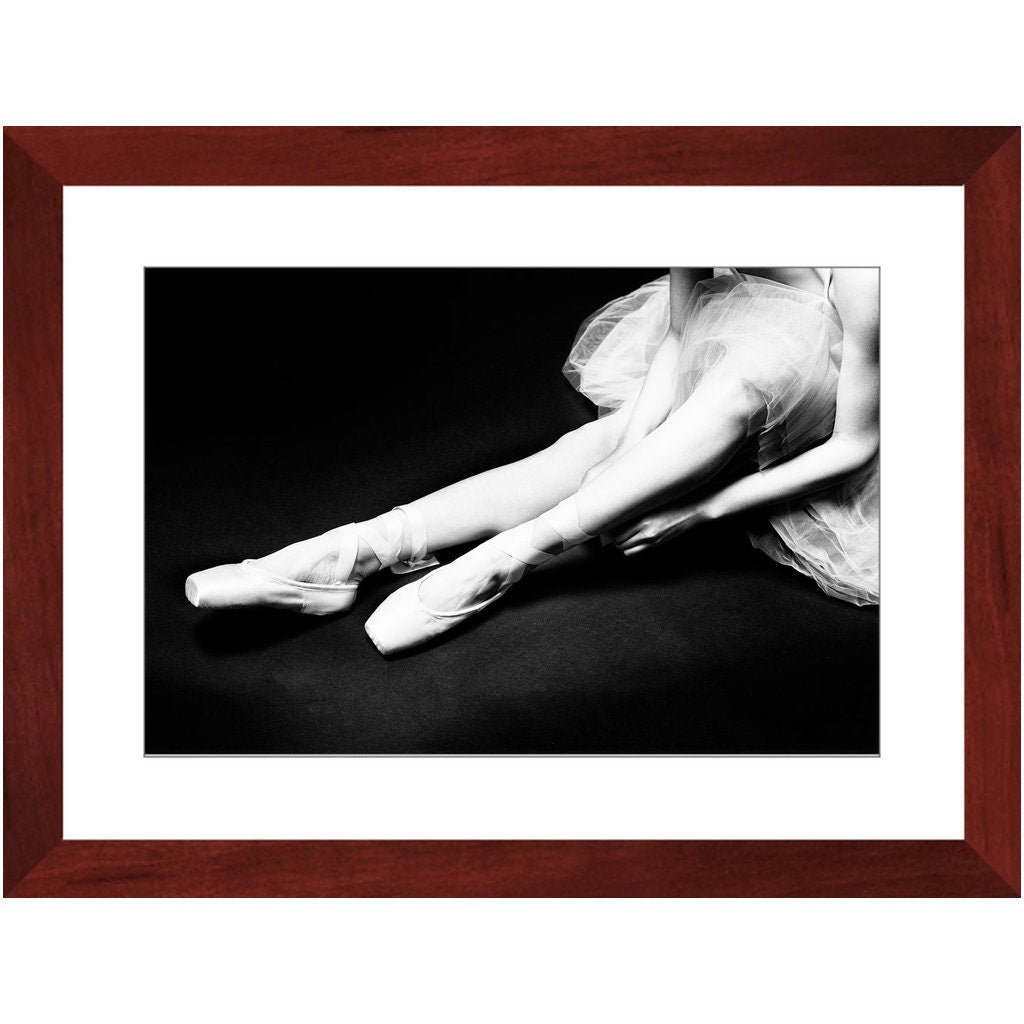 Ballet Tying Ribbon - Contemporary Framed Art Photo