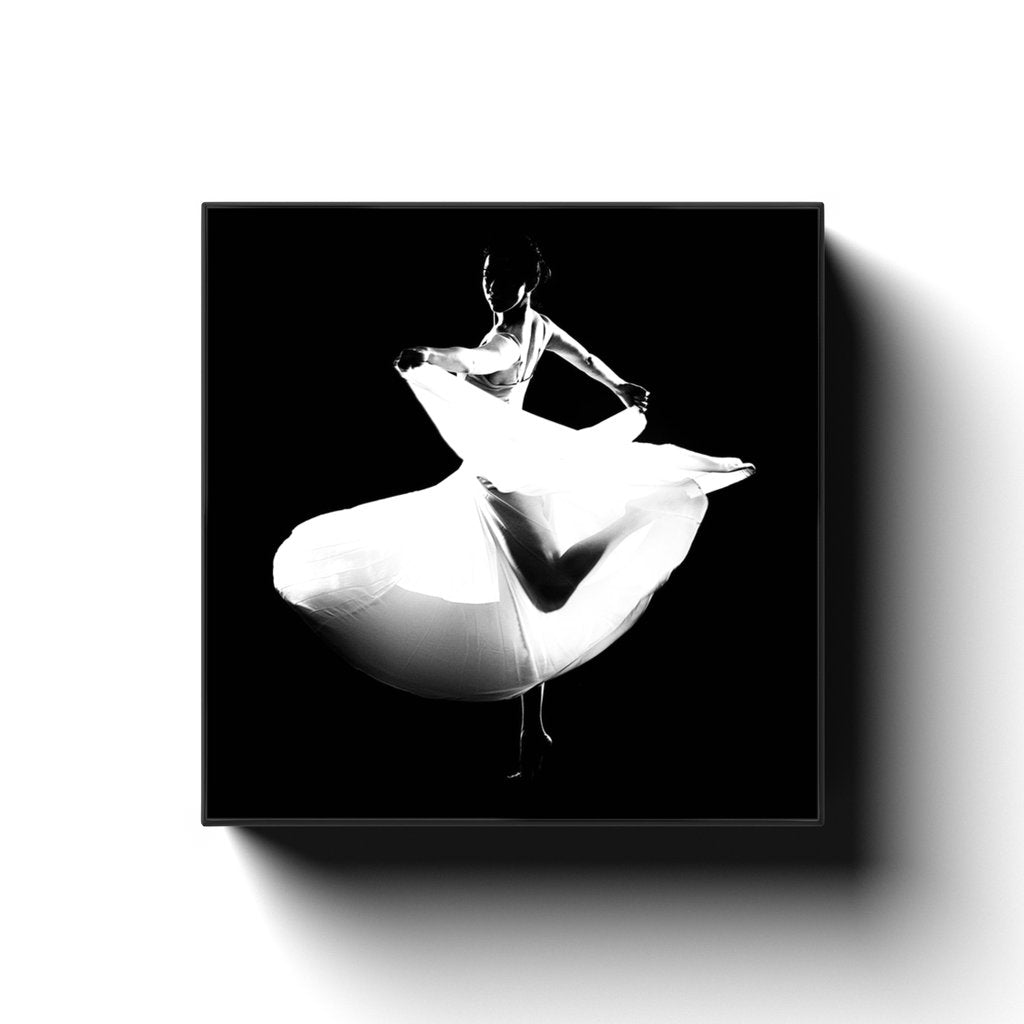 Dancer In A White Dress 3 Square Canvas Print | Contemporary Dance | Dancer Art Photo | Dance Photography | Photography Prints
