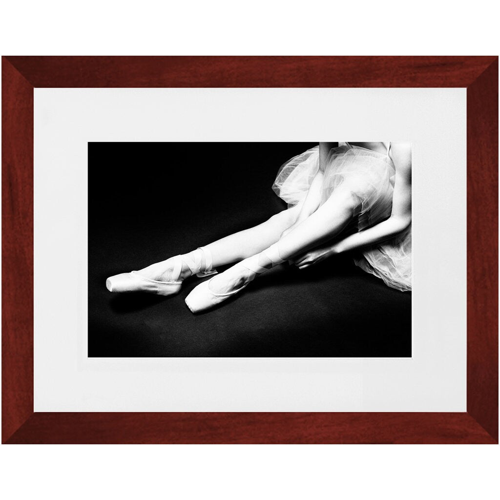 Ballet Tying Ribbon - Contemporary Framed Art Photo