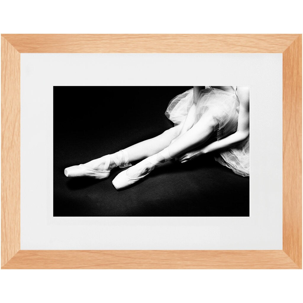Ballet Tying Ribbon - Contemporary Framed Art Photo