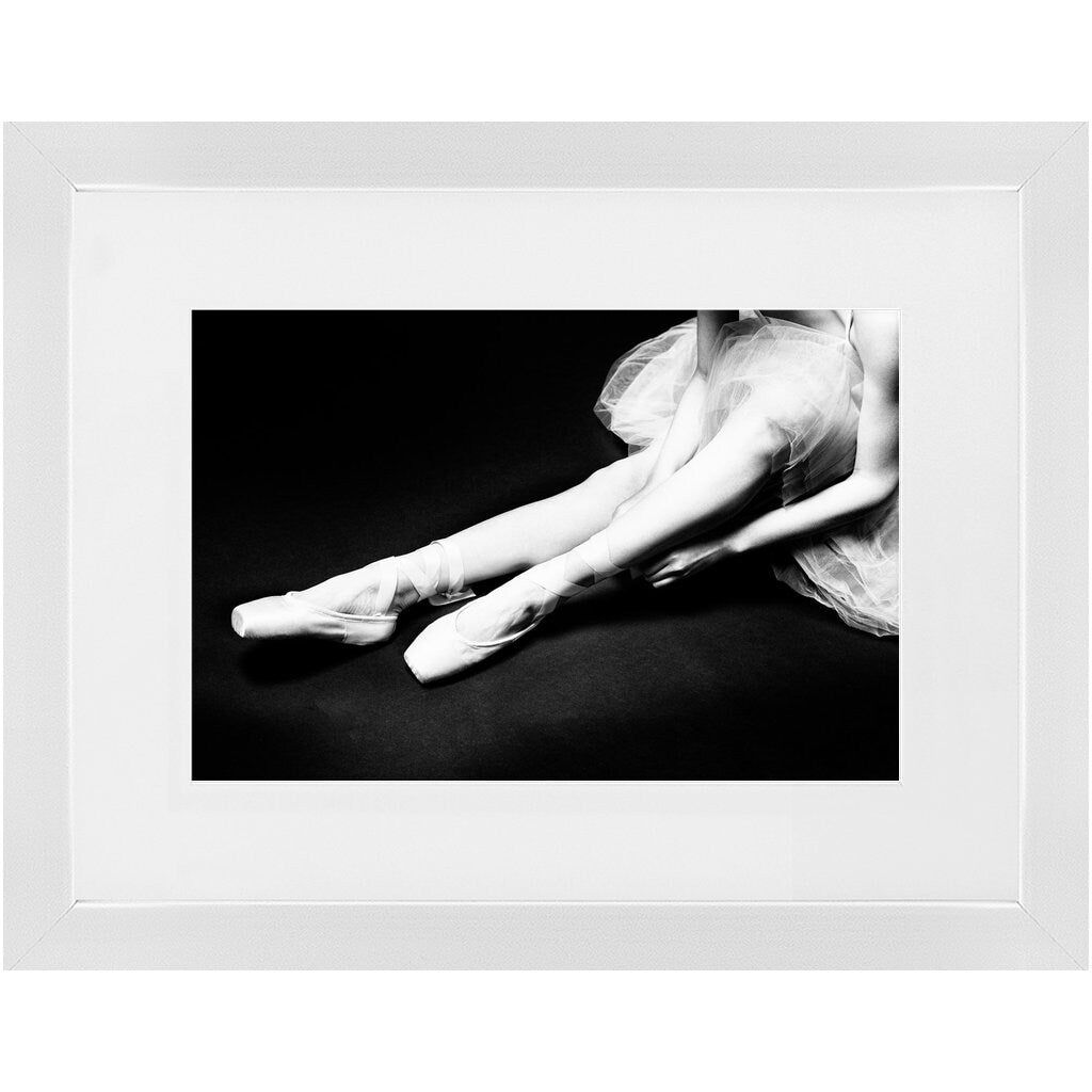 Ballet Tying Ribbon - Contemporary Framed Art Photo