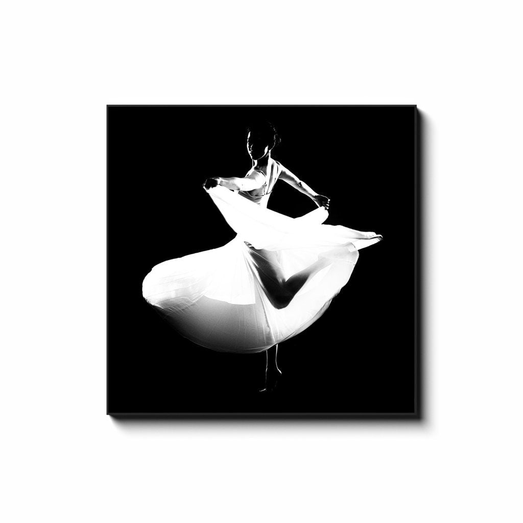 Dancer In A White Dress 3 Square Canvas Print | Contemporary Dance | Dancer Art Photo | Dance Photography | Photography Prints