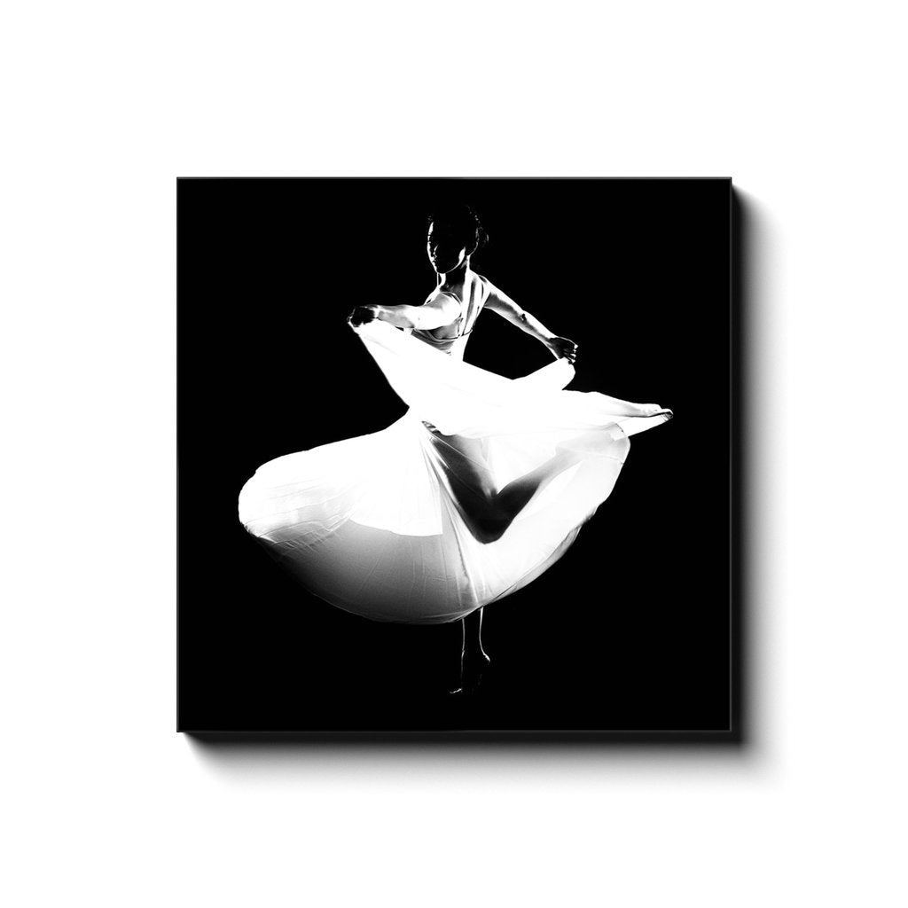 Dancer In A White Dress 3 Square Canvas Print | Contemporary Dance | Dancer Art Photo | Dance Photography | Photography Prints