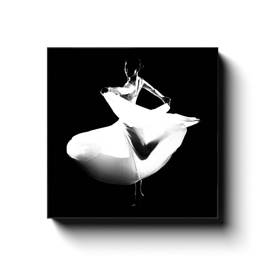 Dancer In A White Dress 3 Square Canvas Print | Contemporary Dance | Dancer Art Photo | Dance Photography | Photography Prints
