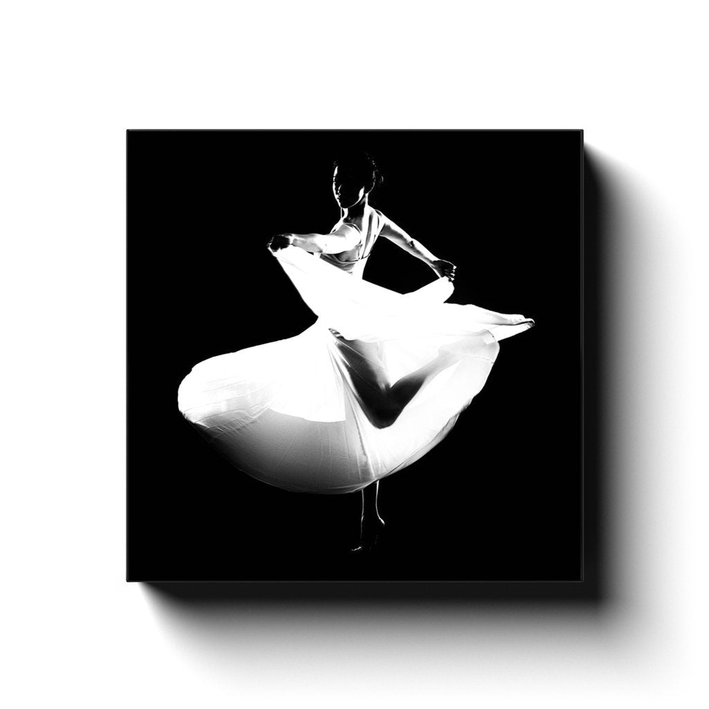 Dancer In A White Dress 3 Square Canvas Print | Contemporary Dance | Dancer Art Photo | Dance Photography | Photography Prints