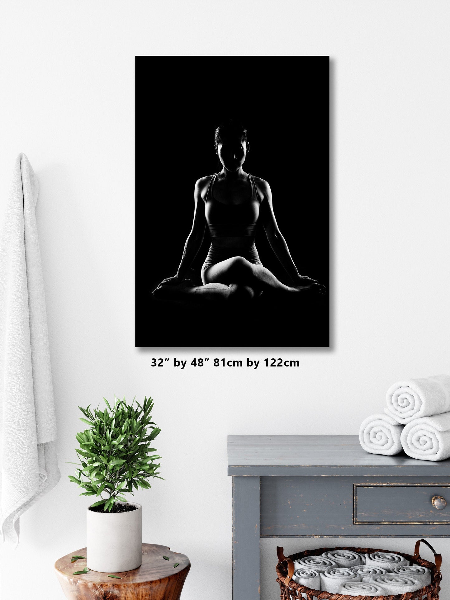 Yoga As Art 1 P Cross Leg | Digital PDF Art Print | | Yoga Pose Wall Art | |Spiritual Photos | Black And White | Yoga Digital Print