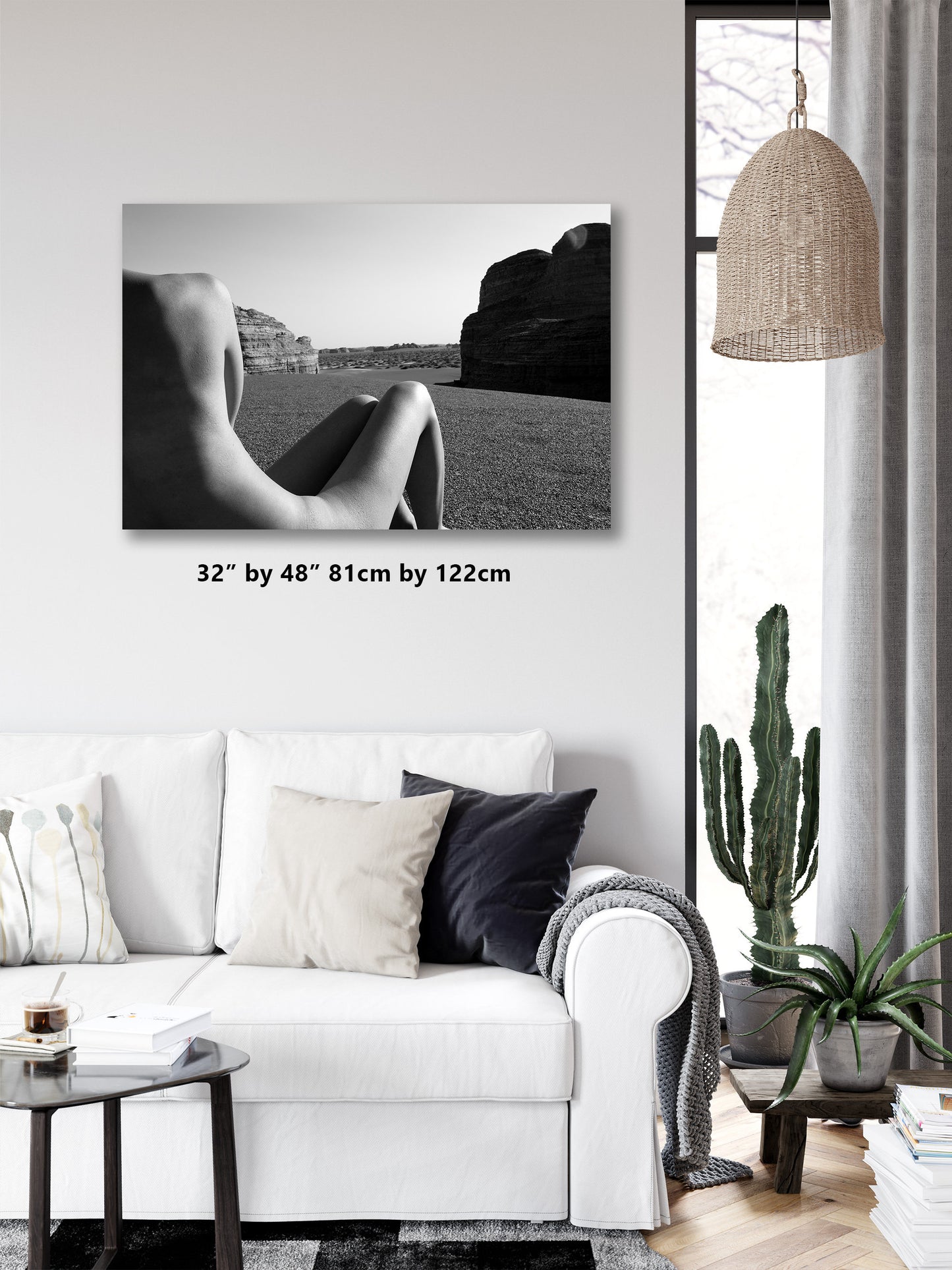 Desert Nude X B n W Gloss Print | Art Nude Home Decor | Erotic Wall Art | Sexy Bedroom Decor | Gifts for Him | Nude Art Print | Female