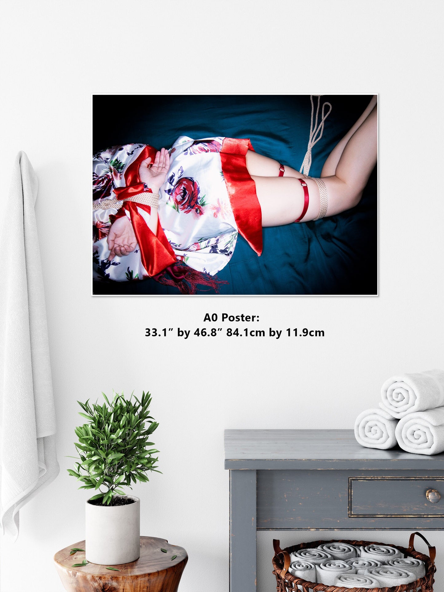 Shibari Colour 4 | Digital PDF File |Japanese Sex Art| Kinbaku Art Print | Woman BDSM | Erotic Wall Art | Gifts for Him | Rope Bondage Photo