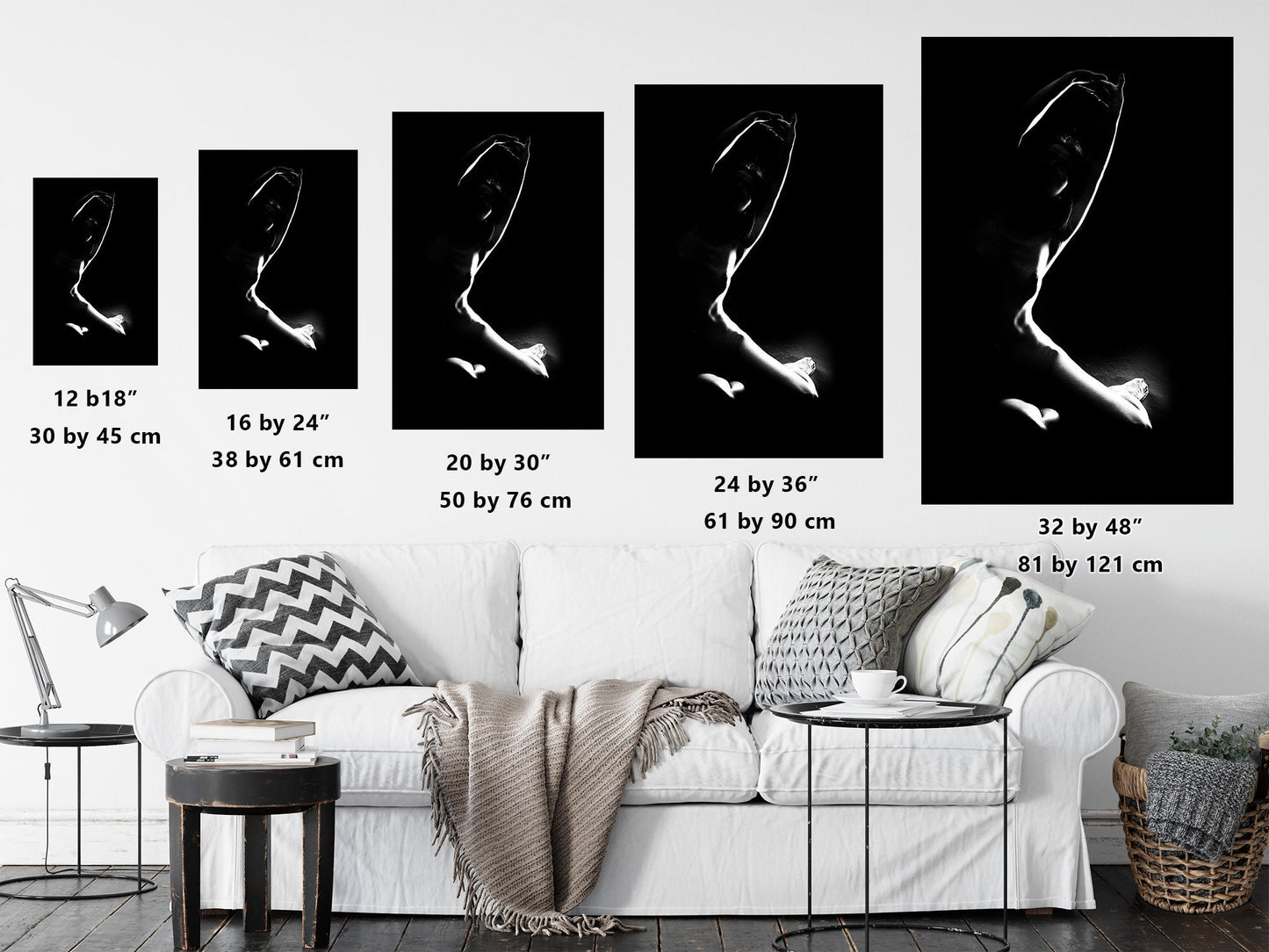 Contour Nude 4 - Gloss Print | Art Nude Home Decor | Erotic Wall Art | Sexy Bedroom Decor | Gifts for Him | Nude Art Print | Naked Woman