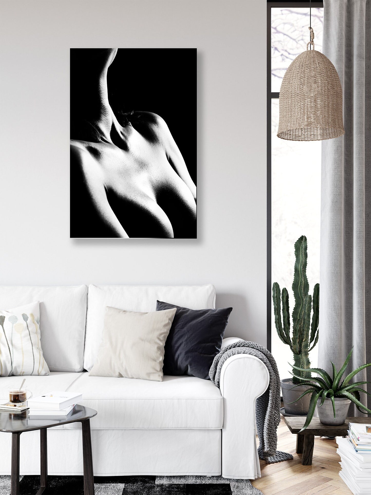 Contour Nude 12 - Gloss Print | Art Nude Home Decor | Erotic Wall Art | Sexy Bedroom Decor | Gifts for Him | Nude Art Print | Topless Woman