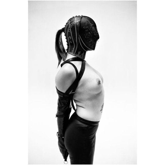 Leather Bondage 5 - B n W Gloss Print | Fetish photography | BDSM Wall Art | Erotic Art Print | Bondage Photo | Sexy Bedroom Decor | Woman