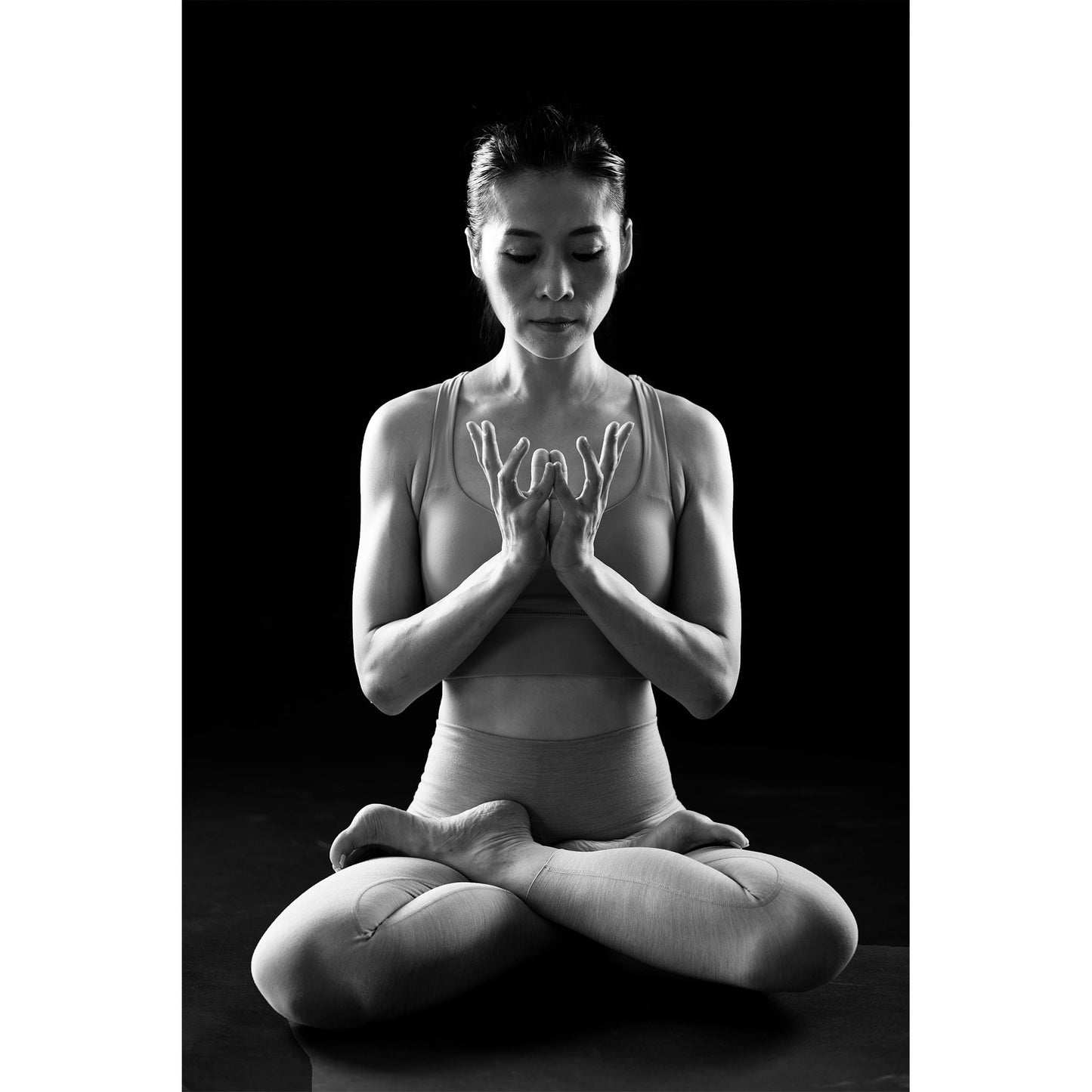 Yoga As Art 1 P Cross Leg | Digital PDF Art Print | | Yoga Pose Wall Art | |Spiritual Photos | Black And White | Yoga Digital Print
