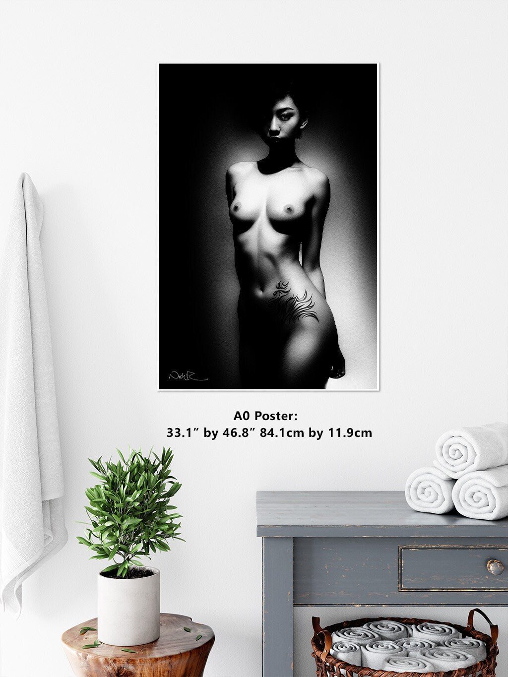 Kyoto Erito 4 - Gloss Print | Art Nude Home Decor | Erotic Wall Art | Sexy Bedroom Decor | Gifts for Him | Nude Print | Naked Woman