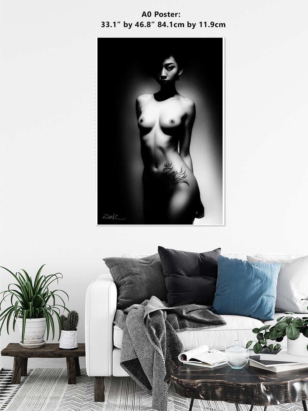Kyoto Erito 4 - Gloss Print | Art Nude Home Decor | Erotic Wall Art | Sexy Bedroom Decor | Gifts for Him | Nude Print | Naked Woman