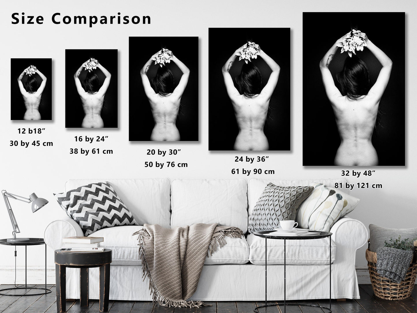 Leather Bondage 5 - B n W Gloss Print | Fetish photography | BDSM Wall Art | Erotic Art Print | Bondage Photo | Sexy Bedroom Decor | Woman