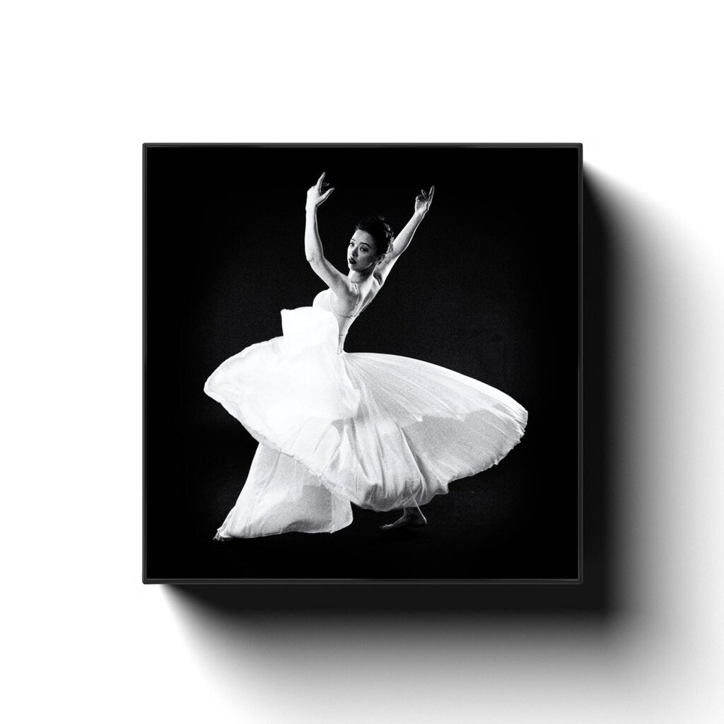Dancer In A White Dress 1 Square Canvas Print | Contemporary Dance | Dancer Art Photo | Dance Photography | Photography Prints